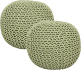 REDEARTH · Round Pouf Ottoman - Hand Knitted Cable Boho Poof Home Décor Pouffe Circular Footrest for Living Room - Nursery - Bedroom - Lounge 100% Cotton (19.5