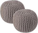 REDEARTH · Round Pouf Foot Stool Bean Bag Ottoman - Hand Knitted Boho Pouffe - Home Decor Poof - Stuffed Foot Rest for Living Room - Nursery - Bedroom - Patio (19.5