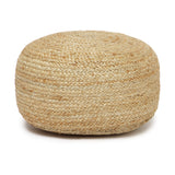 REDEARTH Jute Circular Low Pouf Ottoman - Braided Pouffe Accent Sitting Round Footrest for Living Room, Bedroom, Nursery, kidsroom, Patio, Gym; 100% Jute Set Of 2 (18"x18"x10"; Natural)