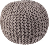 REDEARTH · Round Pouf Foot Stool Bean Bag Ottoman - Hand Knitted Boho Pouffe - Home Decor Poof - Stuffed Foot Rest for Living Room - Nursery - Bedroom - Patio (19.5"x19.5"x14") - Taupe, Set of 2