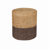 REDEARTH · Cylindrical Pouf Foot Stool Ottoman - Jute Braided Pouffe Poof Accent Sitting Footrest for The Living Room, Bedroom, Nursery, Patio, Lounge - Set of 2 (14.5”x14.5”x16”; Natural Acorn)