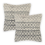 REDEARTH · Tufted Throw Pillow Cushion Covers - Boho Textured Woven Decorative Cases Set for Couch - Sofa - Bed - Farmhouse - Chair - Patio - Outdoor - car - 100% Cotton (18x18 ; Dark Gray) Pack of 2