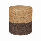 REDEARTH · Cylindrical Pouf Foot Stool Ottoman - Jute Braided Pouffe Poof Accent Sitting Footrest for The Living Room, Bedroom, Nursery, Patio, Lounge - Set of 2 (14.5”x14.5”x16”; Natural Acorn)