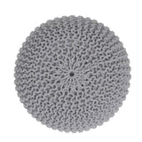 REDEARTH · Round Pouf Ottoman - Hand Knitted Cable Boho Poof Home Décor Pouffe Circular Footrest for Living Room - Nursery - Bedroom - Lounge 100% Cotton (19.5”x19.5”x14”) - Gray, Set of 2