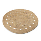 · REDEARTH · Round Area Rug - Hand Woven Braided 100% Natural Jute - Artisan Made Reversible Boho Jute Rugs for Bedroom - Kitchen - Living Room- Aesthetic Home Decor (6' Feet - Abaca Embrace Natural)