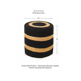 REDEARTH · Cylindrical Pouf Foot Stool Ottoman - Jute Braided Pouffe Poof Accent Sitting Footrest for Living Room, Bedroom, Nursery, Patio, Lounge - Set of 2 (14.5”x14.5”x16”; Black Natural)