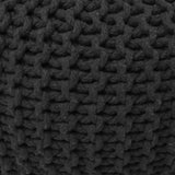 REDEARTH · Round Pouf Foot Stool Ottoman - Cotton Hand Knitted Dori Pouffe - Cord Boho Home Décor - Stuffed Cable Poof for Living Room - Bedroom (19.5"x19.5"x14") - Dark Gray, Set of 2