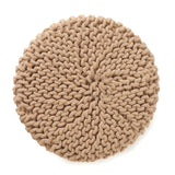 REDEARTH · Cylindrical Hand Knitted Pouf - Foot Stool Ottoman - Cord Boho Pouffe - Cotton Round Poof for Home Decor - Living Room - Nursery - Bedroom - Patio (16" x 16" x 16") - Beige, Set of 2