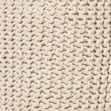 REDEARTH · Cylindrical Hand Knitted Pouf - Foot Stool Ottoman - Cord Boho Pouffe - Cotton Round Poof for Home Decor - Living Room - Nursery - Bedroom - Patio (16" x 16" x 16") - Ivory, Set of 2