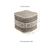 REDEARTH · Tufted Pouf Ottoman with Filler Textured Storage Cube Bean Bag Pouffe Footrest for Living Room, Bedroom, Nursery, Kidsroom; 100% Cotton (17.5"X17.5"X17.5", Diamond Virgule)