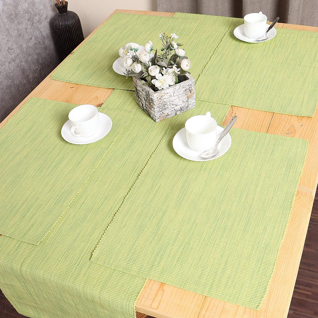 All Cotton and Linen Placemats Set of 4, Round Placemats, Cotton