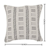 REDEARTH Printed Throw Pillow Cushion Covers-Woven Decorative Farmhouse Cases Set for Couch, Sofa, Bed, Chair, Dining, Patio, Outdoor, car; 100% Cotton (18x18; Natural) Pack of 2