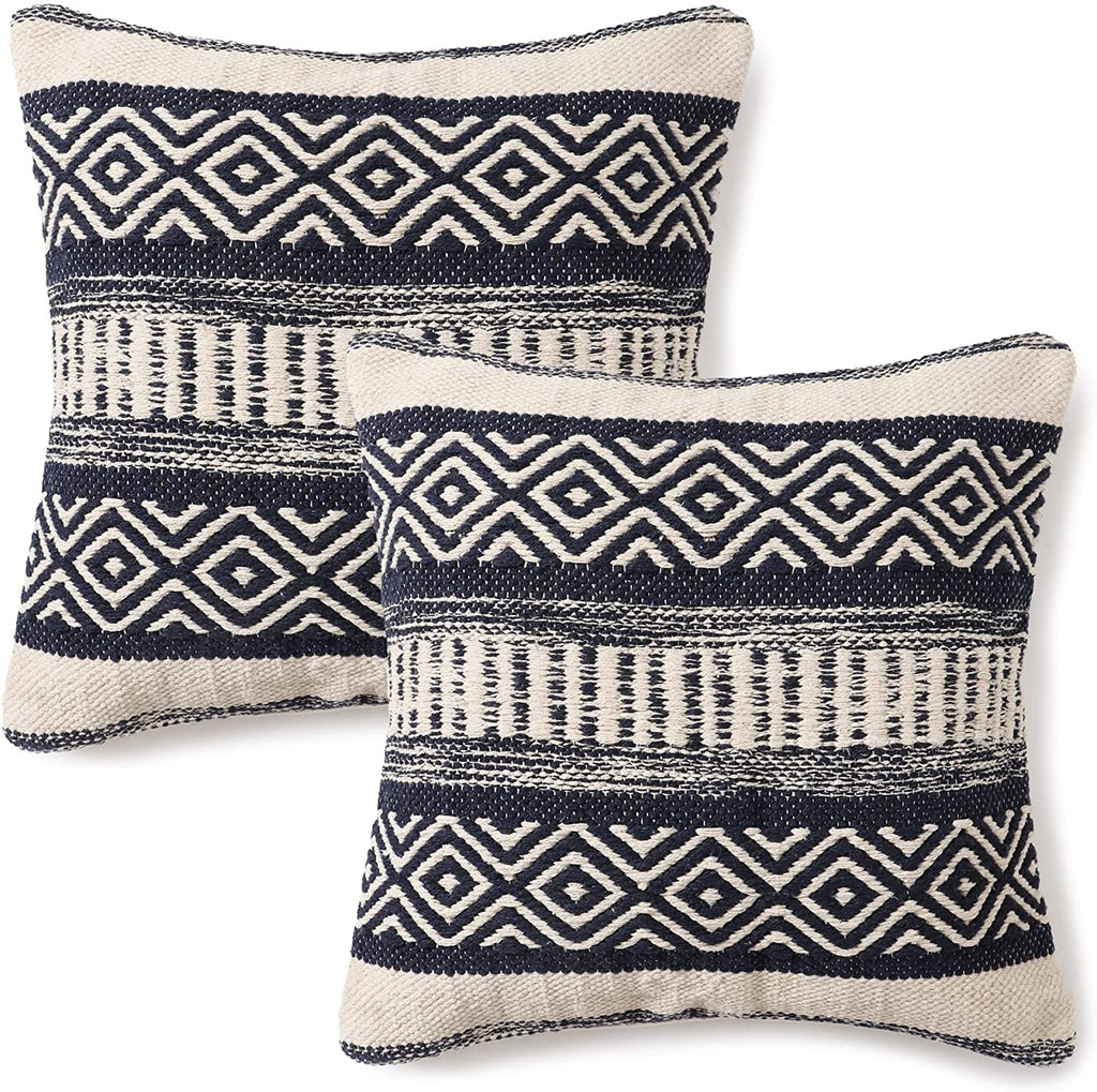 REDEARTH Printed Throw Pillow Cushion Covers-Woven Decorative Farmhouse Cases Set for Couch, Sofa, Bed, Farmhouse, Chair, Dining, Patio, Outdoor, Car;