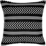 REDEARTH Printed Throw Pillow Cushion Covers-Woven Decorative Farmhouse Cases Set for Couch, Sofa, Bed, Farmhouse, Chair, Dining, Patio, Outdoor, car; 100% Cotton (18x18; Black) Pack of 2