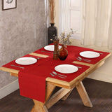 REDEARTH Christmas Table Runner-Ribbed Table Runner for Thanksgiving Fall Woven Table Linen for Square, Round, Rectangle Dining Table, Coffee Table, Console, Dresser; 100% Cotton (14x72"; Deep Red)